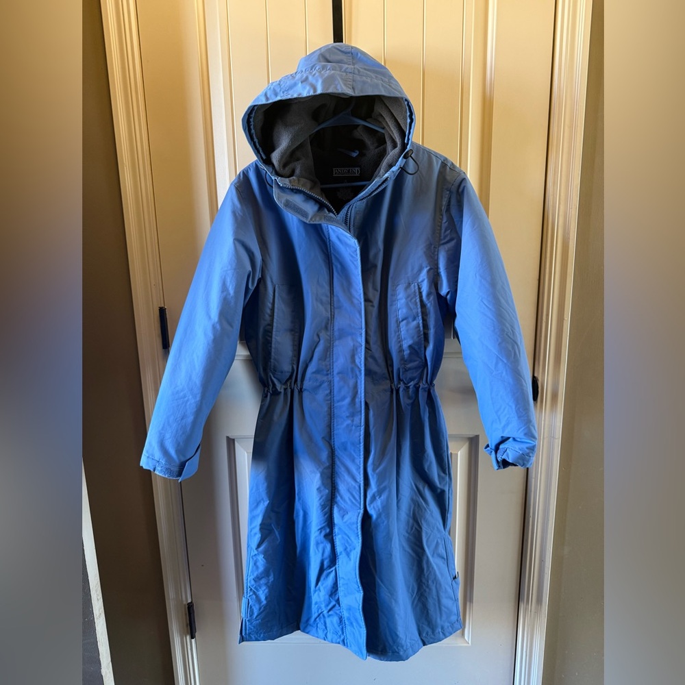 Land’s End Powder Blue Aircore 200 Polartec long WARM ZIPPER Coat small 6-8